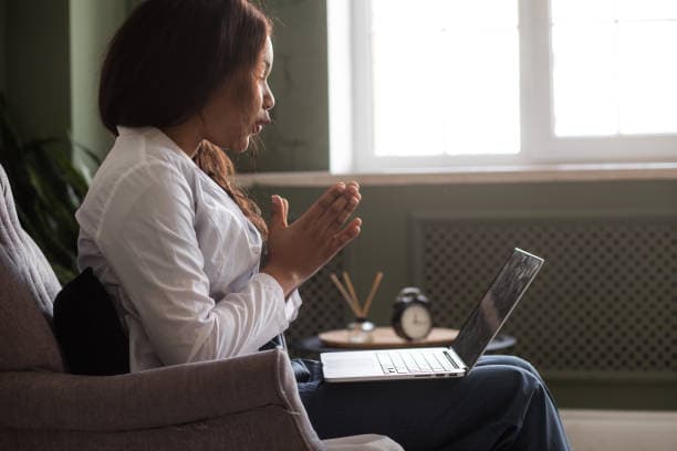 Virtual psychotherapy session supporting mental health and wellness